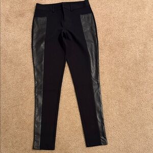 Black Pants with Leather Accents